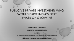 Public vs. Private Investment: Who would drive India`s next phase of
