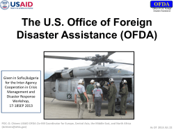 OFDA 101 15-20 Minute Brief