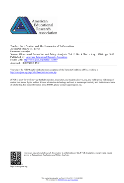 Teacher Certification and the Economics of Information
