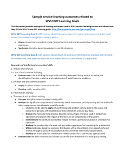 Sample service-learning outcomes related to WVU GEF Learning