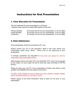 Instructions for Oral Presentation