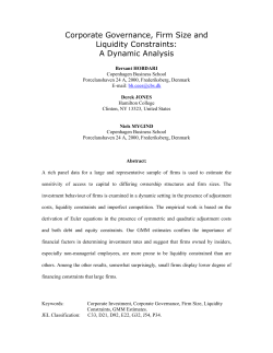 Corporate Governance, Firm Size and Liquidity