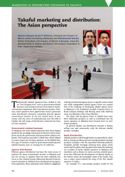 Takaful marketing and distribution: The Asian