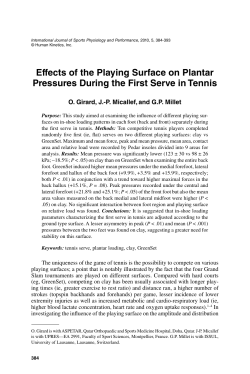 Effects of the Playing Surface on Plantar