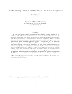 Data Processing Theorems and the Second Law of Thermodynamics