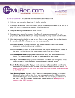 Guide for Coaches - MyRec Site Management System