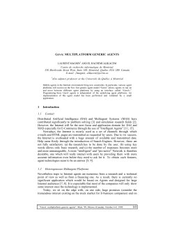 MULTIPLATFORM GENERIC AGENTS 1 Introduction 1.1 Context