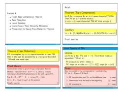Theorem (Tape Compression) Corollary Theorem (Tape Reduction