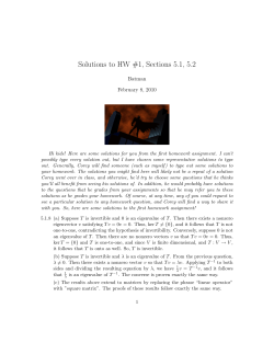 Solutions to HW #1, Sections 5.1, 5.2