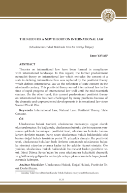 THE NEED FOR A NEW THEORY ON INTERNATIONAL LAW