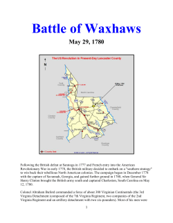 Mil Hist &ndash; AR Battle of Waxhaws