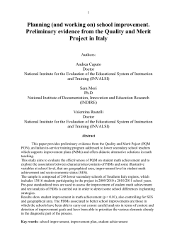 Planning (and working on) school improvement