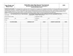 Parkville Labor Day Tournament Team Roster/Waiver Form