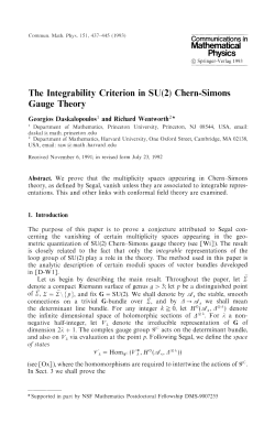 The Integrability Criterion in SU(2) Chern
