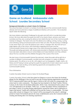 Game on Scotland: Ambassador visits School: Lourdes