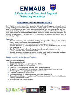 Feedback and Marking Policy - Emmaus Catholic and Church of