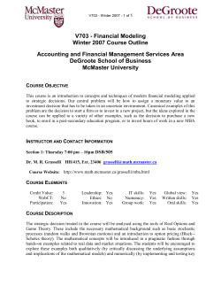 Course Outline Template - Math @ McMaster University