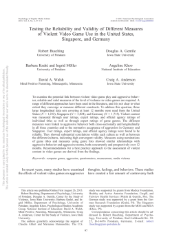 Testing the Reliability and Validity of Different Measures of Violent
