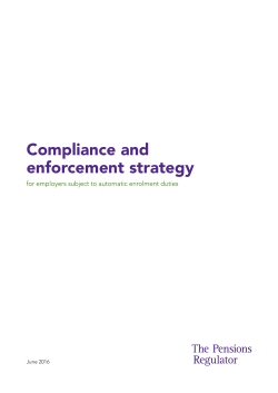 Compliance and enforcement strategy