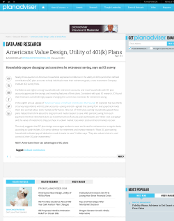 Americans Value Design, Utility of 401(k) Plans