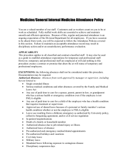 attendance policy - Division of General Internal Medicine