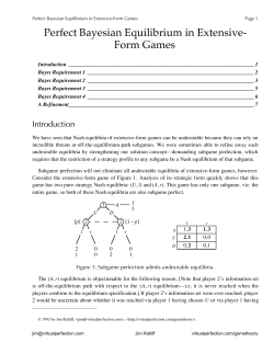 Perfect Bayesian Equilibrium in Extensive- Form GamesЩ