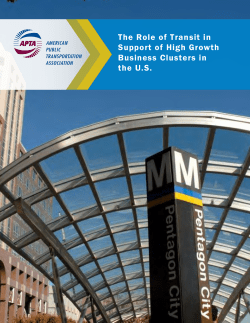 The Role of Transit in Support of High Growth Business Clusters in