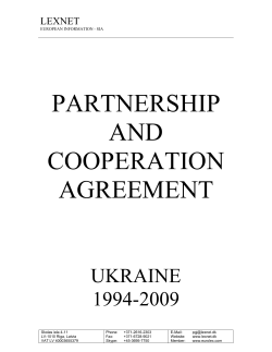 Partnership and Cooperation Agreement with Ukraine