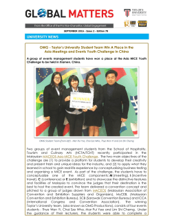 OMG - Taylor`s University Student Team Win A Place in the Asia