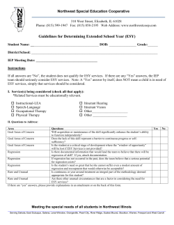 ESY - Northwest Special Education