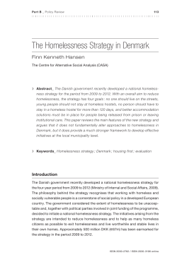 The Homelessness Strategy in Denmark