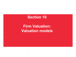 Section 10 Firm Valuation: Valuation models