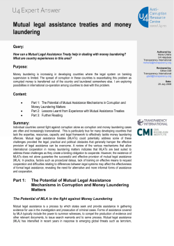 Mutual legal assistance treaties and money laundering