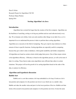 Heap Sort - Peter Klein