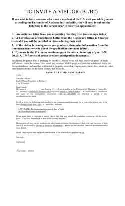 TO INVITE A VISITOR (B1/B2)