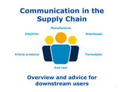 REACH and CLP Downstream user overview - ECHA