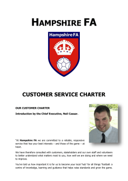 Hampshire FA Customer Charter