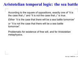 Aristotelian temporal logic: the sea battle.