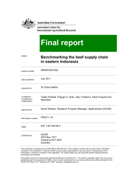Benchmarking the beef supply chain in eastern Indonesia