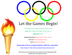 Let the Games Begin! - Department of Agricultural Economics