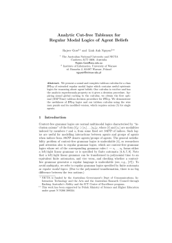 Analytic Cut-free Tableaux for Regular Modal Logics of Agent Beliefs