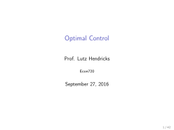 Optimal Control - Lutz Hendricks