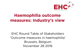 Haemophilia outcome measures: Industry`s view