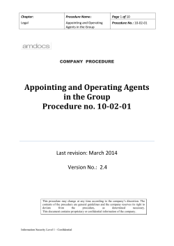 Appointing and Operating Agents in the Group Procedure no. 10