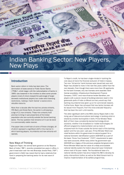 Indian Banking Sector: New Players, New Plays