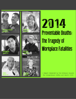 2014 Preventable Deaths: The Tragedy of Workplace Fatalities