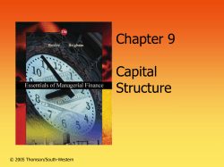 Chapter 9 - Capital Structure