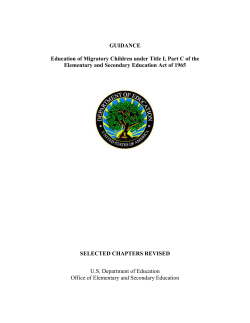 Non-Regulatory Guidance for Title I, Part C