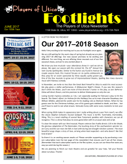 Our 2017&ndash;2018 Season
