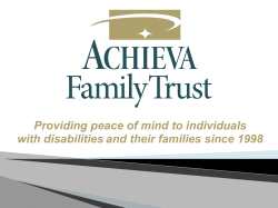 ACHIEVA Family Trust Charitable Residual Program Pooled Trusts